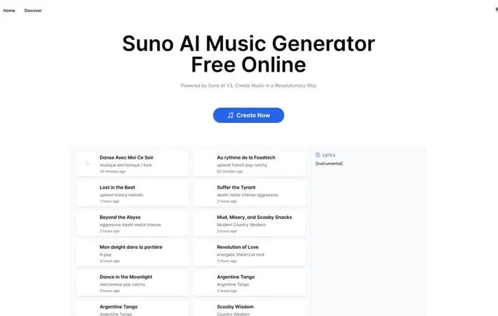 Suno AI Music Free Online